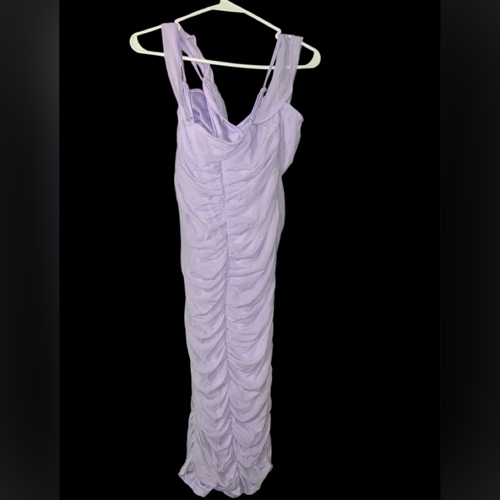 Chic Lavender Ruched Dress - Picture 2 of 3